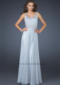 Picture of: Long Prom Dress with Pleated Bust and Scoop Neck in Blue, Style: 17473, Main Picture
