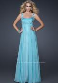 Picture of: Pleated Goddess Inspired Prom Dress with Beading in Blue, Style: 17476, Detail Picture 1