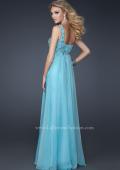 Picture of: Pleated Goddess Inspired Prom Dress with Beading in Blue, Style: 17476, Detail Picture 2