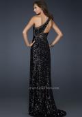 Picture of: Long One Shoulder Prom Dress that is Fully Sequined in Black, Style: 17483, Main Picture