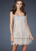 Picture of: Strapless Prom Dress with Layered Chiffon Effect in Nude, Style: 17492, Main Picture