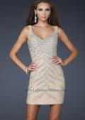 Picture of: Sexy Short Cocktail Dress with V Front and Back in Nude, Style: 17494, Main Picture