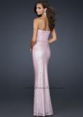 Picture of: Stretch Sequin Mermaid Prom Dress with Beaded Detail in Pink, Style: 17495, Back Picture