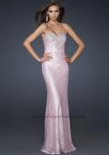 Picture of: Stretch Sequin Mermaid Prom Dress with Beaded Detail in Pink, Style: 17495, Detail Picture 1