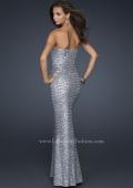 Picture of: Stretch Sequin Mermaid Prom Dress with Beaded Detail in Silver, Style: 17495, Detail Picture 4