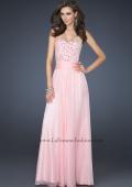 Picture of: Strapless Chiffon Dress with Pleated Waistband in Pink, Style: 17498, Detail Picture 3