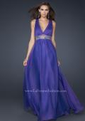 Picture of: Deep V Neck Chiffon Prom Dress with Pleating in Purple, Style: 17503, Main Picture