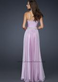 Picture of: Strapless Chiffon Gown with Embellished Waistband in Purple, Style: 17505, Back Picture