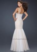 Picture of: Form Fitting Mermaid Dress with Beaded Neckline in White, Style: 17508, Detail Picture 2