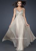 Picture of: V Neck Chiffon Prom Dress with Sequins and Pleating in Nude, Style: 17514, Main Picture