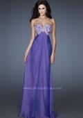 Picture of: Long Strapless Prom Gown with a Beaded Bust in Purple, Style: 17516, Detail Picture 1