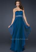 Picture of: Strapless Layered Chiffon Prom Gown with Pleated Bust in Blue, Style: 17523, Main Picture