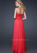 Picture of: Elegant Chiffon Gown with Pleating and Beading in Pink, Style: 17527, Back Picture