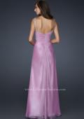 Picture of: Full Length Chiffon Prom Dress with Pleated Bust and Beading in Purple, Style: 17530, Back Picture