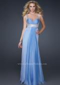 Picture of: Glam Chiffon Prom Gown with Embellished Waistband in Blue, Style: 17543, Detail Picture 1