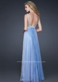 Picture of: Glam Chiffon Prom Gown with Embellished Waistband in Blue, Style: 17543, Detail Picture 3