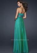 Picture of: Chiffon Prom Dress with Beaded Waist and Pleating in Green, Style: 17546, Back Picture