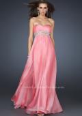 Picture of: Chiffon Prom Dress with Beaded Waist and Pleating in Pink, Style: 17546, Detail Picture 1