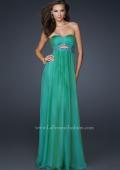 Picture of: Chiffon Prom Dress with Beaded Waist and Pleating in Green, Style: 17546, Detail Picture 3