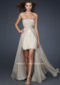 Picture of: Strapless Lace Dress with Pleated Bust and Scallop Hem in Nude, Style: 17547, Main Picture