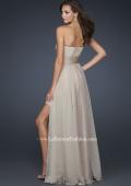 Picture of: Strapless Lace Dress with Pleated Bust and Scallop Hem in Nude, Style: 17547, Back Picture