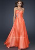 Picture of: Full Length Chiffon Dress with Accent Beading in Orange, Style: 17558, Main Picture