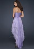 Picture of: Strapless Prom Dress with Corset Bodice and High Low Hem in Purple, Style: 17576, Back Picture