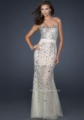 Picture of: Sheer Beaded Prom Dress with Sweetheart Neckline in Silver, Style: 17603, Main Picture