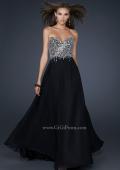 Picture of: Full Length Chiffon Gown with Detailed Beaded Bust in Black, Style: 17612, Detail Picture 1