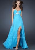 Picture of: Sweetheart Neckline Long Dress with Beading and Slit in Blue, Style: 17618, Main Picture