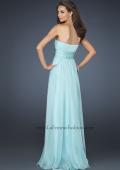 Picture of: Full Length Strapless Dress with Embellished Waistband in Blue, Style: 17623, Back Picture