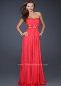 Picture of: Full Length Strapless Dress with Embellished Waistband in Orange, Style: 17623, Detail Picture 1