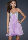 Picture of: Strapless Chiffon Gown with Open Back and Beads in Purple, Style: 17649, Main Picture