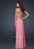 Picture of: Long Chiffon Prom Dress with Open Back and Beading in Orange, Style: 17651, Back Picture