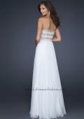 Picture of: Full Length Chiffon Gown with Beaded and Sequined Bust in White Style: 17657, Back Picture
