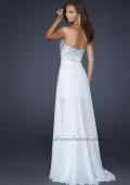 Picture of: Elegant Short Cocktail Dress with Detachable Train in White, Style: 17667, Back Picture