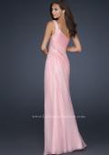 Picture of: One Shoulder Strap Dress with Pleating and Beading in Pink, Style: 17684, Back Picture