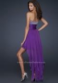 Picture of: High Low Prom Dress with Encrusted Rhinestones in Purple, Style: 17687, Back Picture