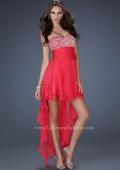 Picture of: High Low Prom Dress with Encrusted Rhinestones in Pink, Style: 17687, Detail Picture 1