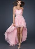 Picture of: Pleated Chiffon Prom Dress with High Low Hem in Pink, Style: 17689, Main Picture