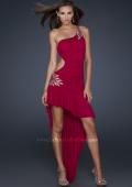 Picture of: Full Length Sequin Gown with Cut Outs and High Low Hem in Pink, Style: 17693, Main Picture