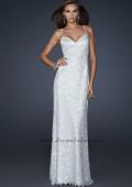 Picture of: Spaghetti Strap Embellished Lace Long Prom Dress in White, Style: 17699, Main Picture
