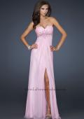Picture of: Chiffon Empire Waist Prom Dress with Beads and Slit in Pink, Style: 17712, Main Picture