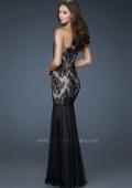 Picture of: Strapless Lace Prom Dress with See Through Net Bottom in Black, Style: 17713, Back Picture