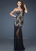 Picture of: Strapless Lace Prom Dress with See Through Net Bottom in Black, Style: 17713, Detail Picture 1