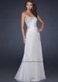 Picture of: Full Length Strapless Gown with Pleats and Beading in White, Style: 17730, Main Picture
