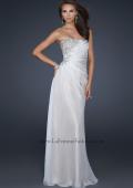 Picture of: Full Length Strapless Gown with Pleats and Beading in White, Style: 17730, Detail Picture 1