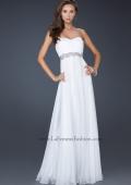 Picture of: Empire Waist Chiffon Prom Gown with Embellished Belt in White, Style: 17739, Main Picture