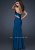Picture of: Chiffon Prom Dress with Sweetheart Neckline and Pleats in Blue, Style: 17740, Back Picture