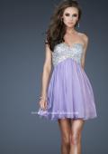 Picture of: Strapless Mini Dress with Criss Cross Open Back in Purple, Style: 17902, Main Picture
